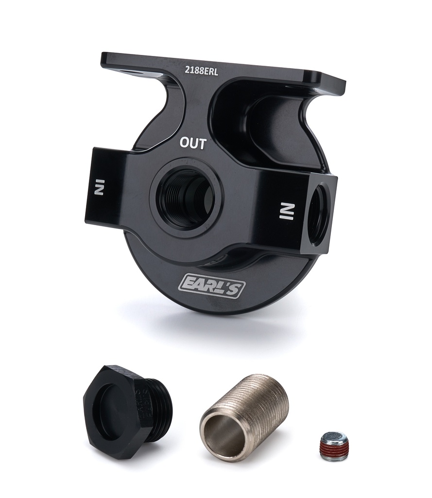 Earls - Billet Remote Oil Filter Mount - Lightweight | Racing Warehouse